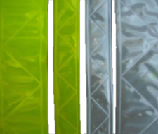 Cinta Diamantada Reflectiva Amarillo Neon y Blanco